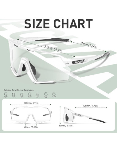 Gafas de Ciclismo KAPVOE Fotoquímicas UV400 para MTB
