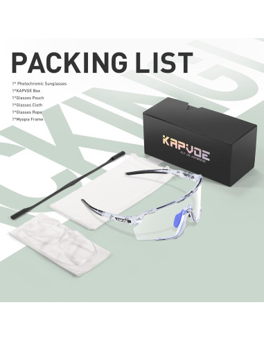 Gafas de Ciclismo KAPVOE Fotochromic UV400 para MTB