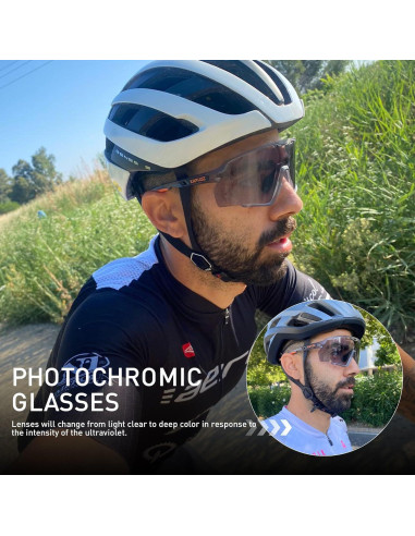 Gafas de Ciclismo KAPVOE Fotochromic UV400 para MTB