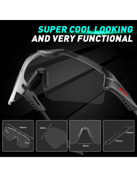 Gafas de Ciclismo Fotoquímicas KAPVOE UV400 Ajustables Gafas de Ciclismo Fotoquímicas KAPVOE UV400 Ajustables