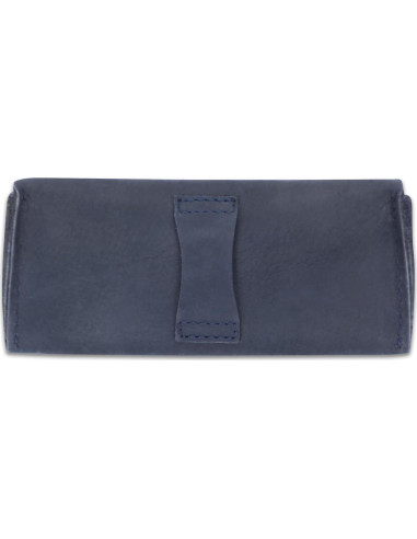 Estuche de Gafas de Sol CestAntiQ de Cuero Genuino Azul