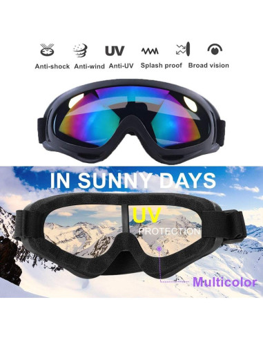 Paquete de 5 Gafas de Motocicleta LJDJ - UV400 y Acolchado