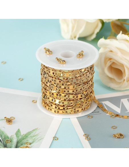 Cadena de Joyería de Acero Inoxidable Baño de Oro 5m UMAOKANG Cadena de Joyería de Acero Inoxidable Baño de Oro 5m UMAOKANG
