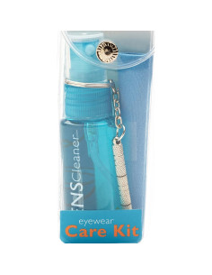 Kit de limpieza de gafas Cal Optix con spray y paño azul 2