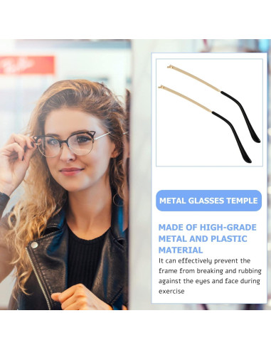 FAVOMOTO Gafas de Metal Reemplazo Universal Doradas