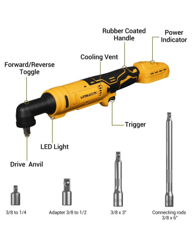 Llave de Trinquete Eléctrica LotaTools 3/8" 12.6 kg-m