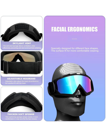 Gafas de Motocross Immoono con Balaclava y Lentes HD Gafas de Motocross Immoono con Balaclava y Lentes HD