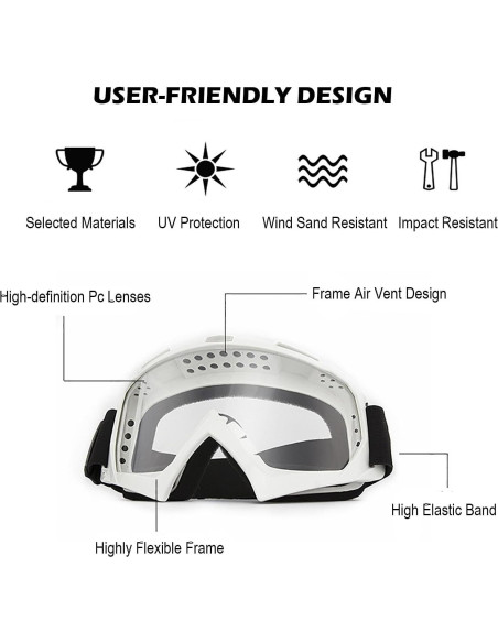 Gafas de Motocross Immoono con Balaclava y Lentes HD Gafas de Motocross Immoono con Balaclava y Lentes HD