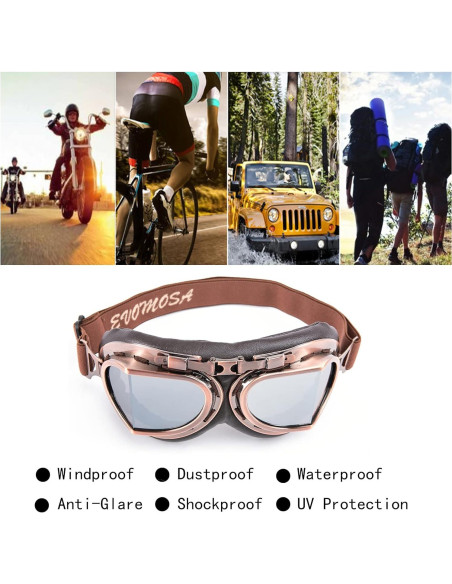 Gafas de Motocicleta Evomosa MG55 Vintage Anti Vaho Gafas de Motocicleta Evomosa MG55 Vintage Anti Vaho