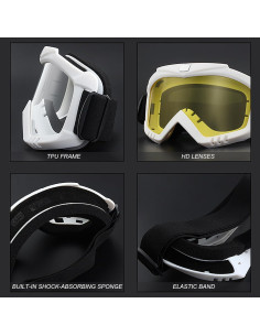 Gafas de Motocross Immoono con Bufanda y Lentes Intercambiables 2