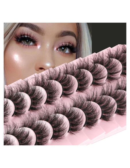 Pestañas Postizas 3D FANXITON 19mm Rizadas Naturales 10 Pares Pestañas Postizas 3D FANXITON 19mm Rizadas Naturales 10 Pares