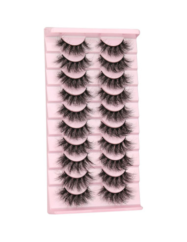 Pestañas Postizas 3D FANXITON 19mm Rizadas Naturales 10 Pares