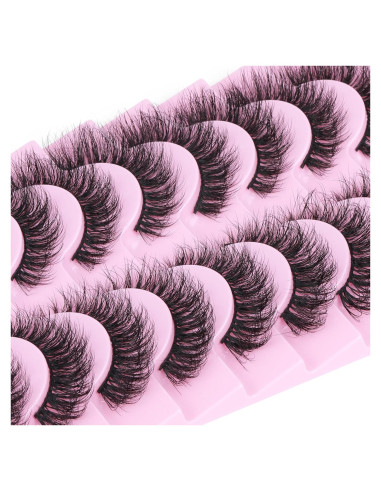 Pestañas Postizas FANXITON 10 Paquetes 18mm D Curl Esponjosas