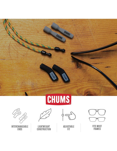 Retenedor de Gafas Chums 3mm Ripcord Unisex Ajustable Retenedor de Gafas Chums 3mm Ripcord Unisex Ajustable