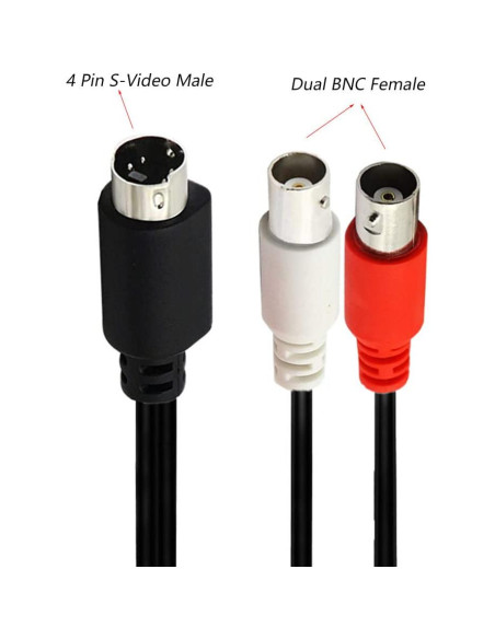 Cable divisor S-Video 4 pines a BNC MTUERANC 1.5m Cable divisor S-Video 4 pines a BNC MTUERANC 1.5m