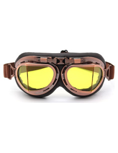 Gafas de piloto vintage Kucehiup UV protección amarillas