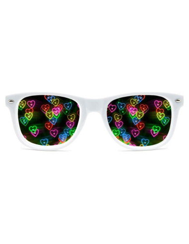 Gafas de Difracción GloFX Corazón 3D Arcoíris para Raves