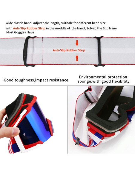 Gafas de Motocross ZDATT ZSP Anti-UV Ajustables para Casco Gafas de Motocross ZDATT ZSP Anti-UV Ajustables para Casco