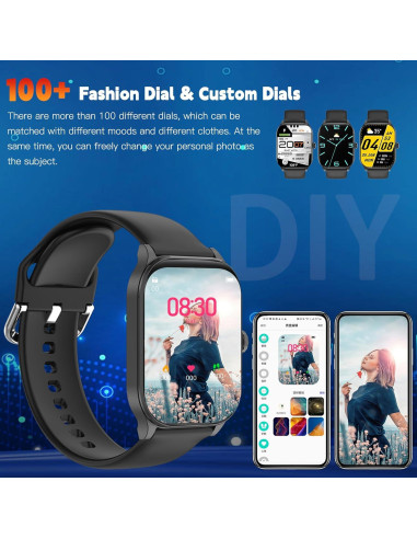 Reloj Inteligente Odsslgw P68M Negro 1.85" Monitoreo Salud