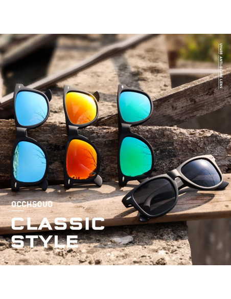 Gafas de sol polarizadas UV400 Occhsouo unisex retro Gafas de sol polarizadas UV400 Occhsouo unisex retro