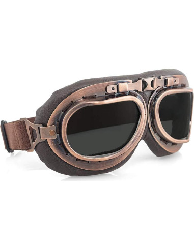 Gafas de Motocicleta Evomosa Vintage Piloto Goggle Negro