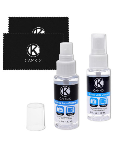 Kit de limpieza Camkix - 2 sprays y 2 paños microfibra