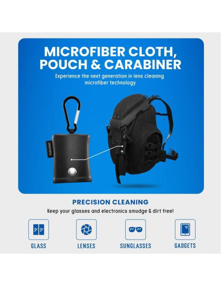 Paño de Microfibra Purgenic 6 Paquetes para Gafas Negro Paño de Microfibra Purgenic 6 Paquetes para Gafas Negro