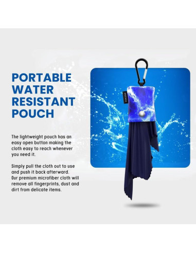 Paño de Microfibra Purgenic 6 Paquetes para Gafas Azul