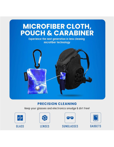 Paño de Microfibra Purgenic para Gafas y Pantallas - Azul