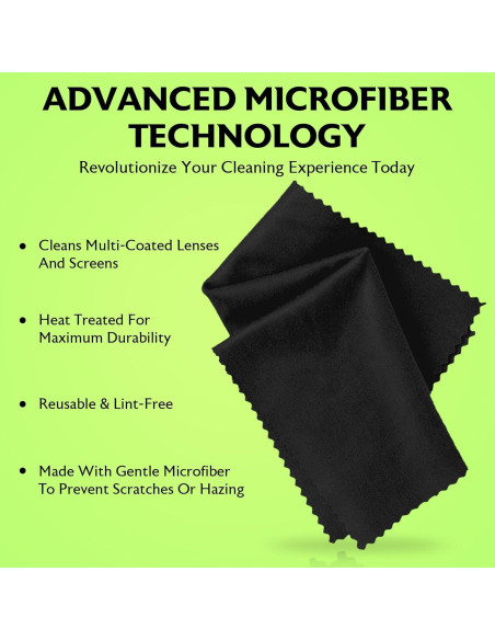 Paño de limpieza de microfibra Purity - Paquete de 6, Negro Paño de limpieza de microfibra Purity - Paquete de 6, Negro