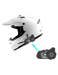 Casco de Motocross 1Storm HF801 Bluetooth Mediano Blanco