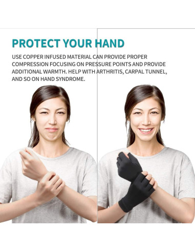 Guantes de Compresión para Artritis Ricbestlab - Pequeño Negro