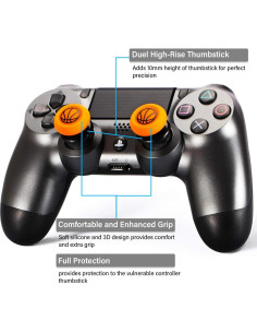 Extensor de Thumbstick y Cubierta de Silicona PlayRealm PS5/PS4 2