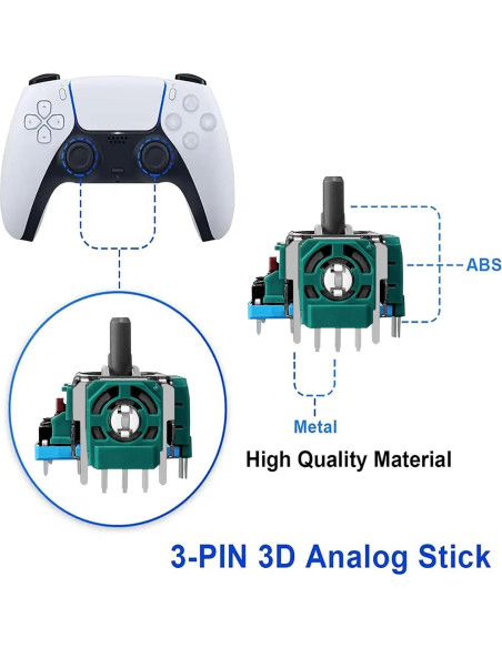 Paquete de 6 Joysticks Analógicos 3D HLRAO para PS5 Paquete de 6 Joysticks Analógicos 3D HLRAO para PS5