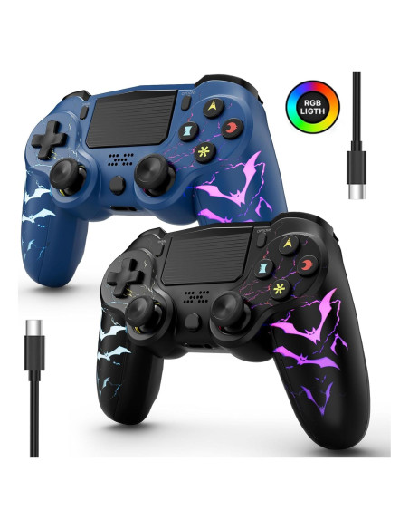 Controlador PS4 CHENGDAO Inalámbrico 2 Pack con Luz Controlador PS4 CHENGDAO Inalámbrico 2 Pack con Luz
