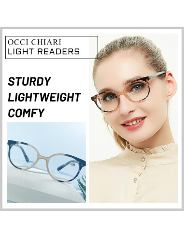 Gafas de Lectura Redondas OCCI CHIARI para Mujeres 1.0x-6.0x Marrón