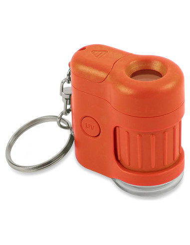 Microscopio de Bolsillo Carson MicroMini 20x con Linterna UV LED Naranja