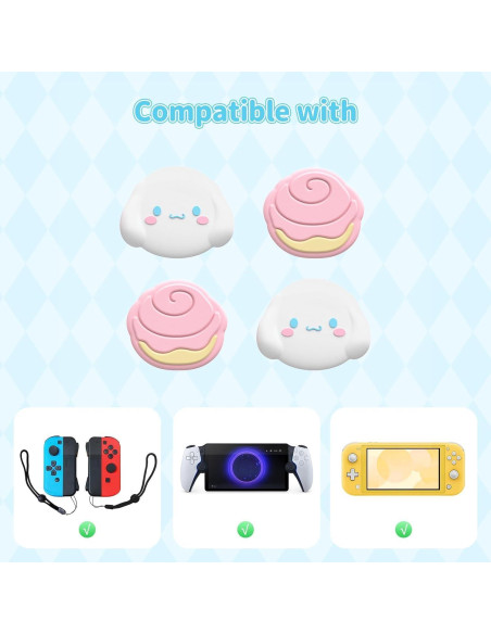 Tapas de Joystick Kuitmor para Switch y Lite - Silicona Rosa Tapas de Joystick Kuitmor para Switch y Lite - Silicona Rosa