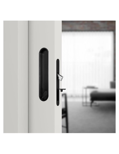 Cerradura de Puerta Corredera Youthua con Tirador Recesado Negro