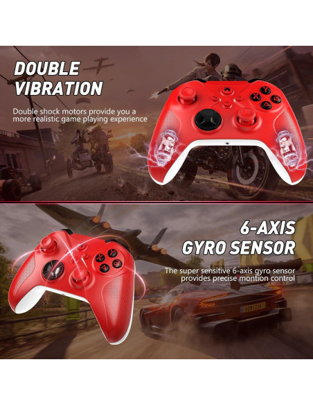 Controlador Inalámbrico Xbox Rojo - Doble Vibración y Turbo Controlador Inalámbrico Xbox Rojo - Doble Vibración y Turbo