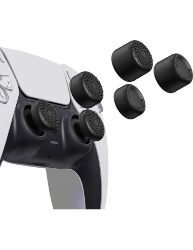 Agarre Ergonómico Negro PlayVital para Thumbstick - 10 Piezas