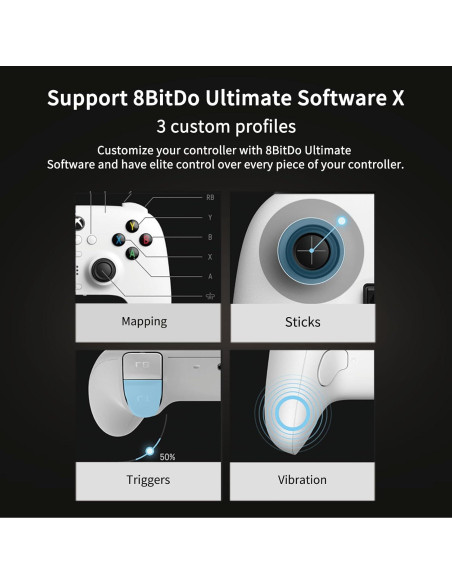 Controlador AKNES 8BitDo Xbox Bluetooth 2.4G - Blanco Controlador AKNES 8BitDo Xbox Bluetooth 2.4G - Blanco