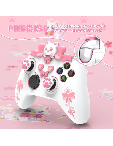 Funda de Silicona PlayVital Sweetheart Kitty para Xbox - Blanco