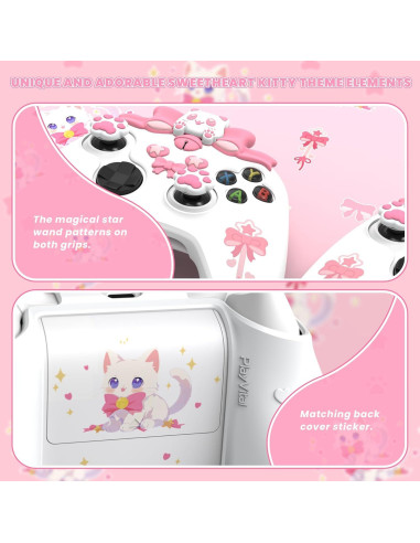 Funda de Silicona PlayVital Sweetheart Kitty para Xbox - Blanco