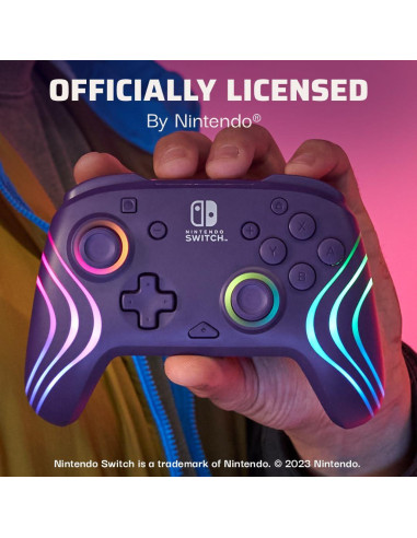 Controlador Inalámbrico PDP Afterglow Wave para Switch Púrpura