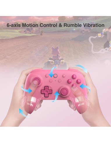 Controlador Bluetooth 8Bitdo Ultimate 2C para Switch Rosa