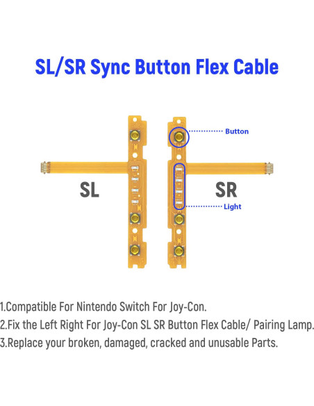 Cable de botón SL SR de reemplazo Mcbazel para Joy-Con NS Cable de botón SL SR de reemplazo Mcbazel para Joy-Con NS