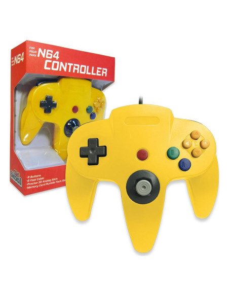 Controlador con cable Old Skool para Nintendo 64 - Amarillo Controlador con cable Old Skool para Nintendo 64 - Amarillo