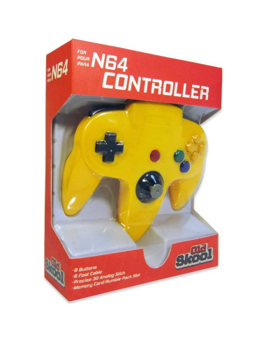 Controlador con cable Old Skool para Nintendo 64 - Amarillo