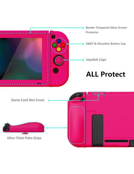 Funda Protectora PlayVital para Nintendo Switch Rosa Funda Protectora PlayVital para Nintendo Switch Rosa
